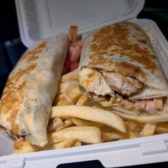 Bon Appetit Shawarma - Arabic Style Plate: Chicken Shawarma Wrap, Fries, Pickles/Veggies, Garlic Sauce - Mediterranean Near Me - Riverside, California