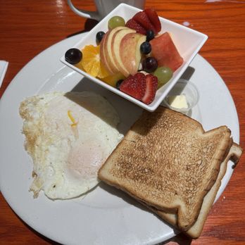 Cafe Mason - my 2 eggs any style breakfast with fresh fruit choice instead of hash browns or fries - Breakfast & Brunch Near Me - San Francisco, California