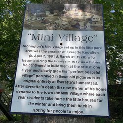 Little Houses of Stonington Village - Small handcrafted village display created by Everette Knowlton (1901-1978), summers season in the Town Center.