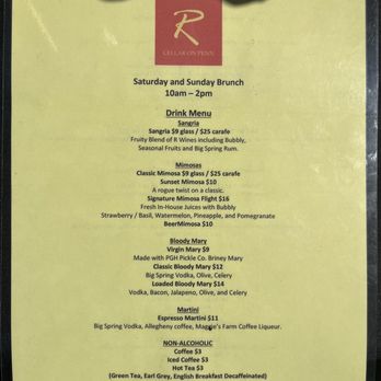 Cellar on Penn - Brunch menu - Wineries Near Me - Pittsburgh, Pennsylvania