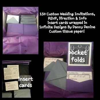Infinite Designs By Danny Denine - My wedding invitations packaged and ready to be delivered to me. She is so professional! - Graphic Design Near Me Infinite Designs By Danny Denine - My wedding invitations packaged and ready to be delivered to me. She is so professional! - Graphic Design Near Me