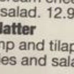 Maricela's Mexican Grill - This is the menu stating what comes with the grilled seafood platter