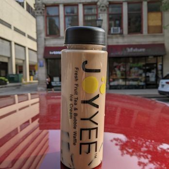 Joy Yee - Evanston - Grass Jelly Milk Tea, $6.25 prior to tax ($6.89 after tax) - Noodles Near Me - Evanston, Illinois Joy Yee - Evanston - Grass Jelly Milk Tea, $6.25 prior to tax ($6.89 after tax) - Noodles Near Me - Evanston, Illinois