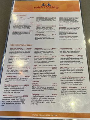 Menu photo 7 Inka Mama's Tustin, CA