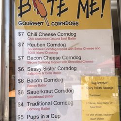 Bite Me - Menu as posted in window on truck