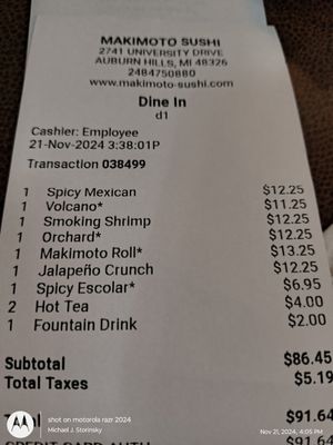 Menu photo 1 Makimoto Sushi Auburn Hills, MI