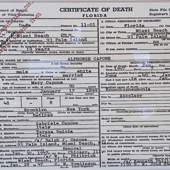 The Good Guys NY Pizza Kitchen - Al Capone's Death Certificate - Pizza Near Me - Baltimore, Maryland The Good Guys NY Pizza Kitchen - Al Capone's Death Certificate - Pizza Near Me - Baltimore, Maryland