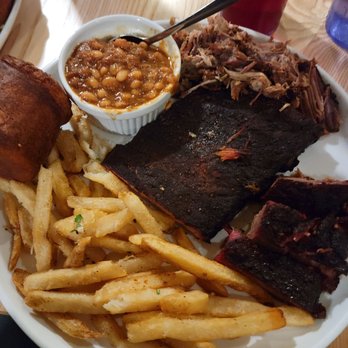 Salt + Smoke - Besties Combo: pulled pork, ribs & burnt ends with fries and pit beans. - Barbeque Near Me - Saint Charles, Missouri