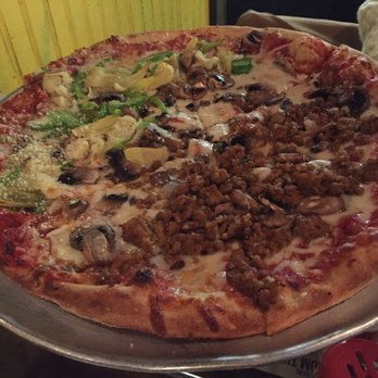 Mellow Mushroom Franklin - Half onion-green pepper and cheese, half Italian sausage Medium Pie. - Pizza Near Me - Franklin, Tennessee Mellow Mushroom Franklin - Half onion-green pepper and cheese, half Italian sausage Medium Pie. - Pizza Near Me - Franklin, Tennessee