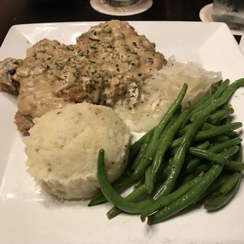 Park Lane Tavern - Jagerschnitzel with mashed potatoes, sour kraut, and green beans - Fish & Chips Near Me - Hampton, Virginia