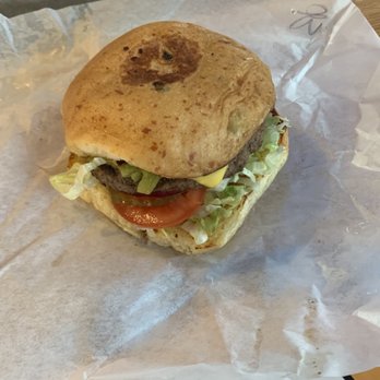 Grumps Burgers - Cheeseburger with green chilies on a jalapeno bun - Burgers Near Me - Cleburne, Texas