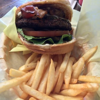 Pocket Burger Shack - The pocket burger: cheeseburger + bacon, grilled onion, fried egg, avocado, and pocket sauce. Killer. - Burgers Near Me - Sunset Beach, California