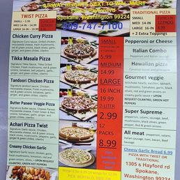 a menu for a variety of pizzas a menu for a variety of pizzas