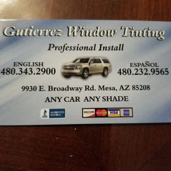 Gutierrez Mobile Window Tinting - Car Window Tinting Near Me - Mesa, Arizona Gutierrez Mobile Window Tinting - Car Window Tinting Near Me - Mesa, Arizona