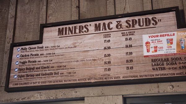 Menu photo 1 Miners’ Mac And Spuds Buena Park, CA Menu photo 1 Miners’ Mac And Spuds Buena Park, CA