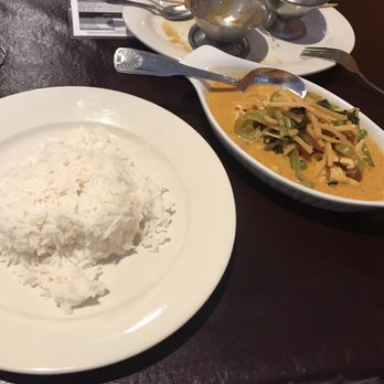 Thai Garden - Entree - Red Curry  with white rice 4/5 Stars - Thai Near Me - Duncan, South Carolina