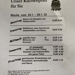 Karl Safft - Mittagstisch für KW 4 / 22