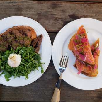The Combine Kitchen - Steak and egg toast and L.O.X. toast-both delicious! - Coffee & Tea Near Me - Rancho Cucamonga, California The Combine Kitchen - Steak and egg toast and L.O.X. toast-both delicious! - Coffee & Tea Near Me - Rancho Cucamonga, California