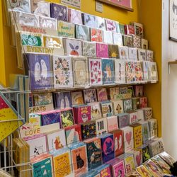 Secret Planet Print Shop - Stationery section featuring local artists