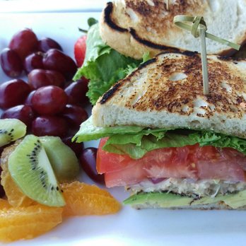 Luke's On Front - Crab Melt sandwich and fruit. - New American Near Me - Temecula, California Luke's On Front - Crab Melt sandwich and fruit. - New American Near Me - Temecula, California
