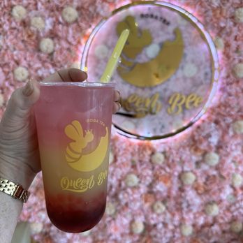 Queen Bee Boba Tea - Paris lover iced tea with popping strawberry Boba - Donuts Near Me - Fayetteville, North Carolina Queen Bee Boba Tea - Paris lover iced tea with popping strawberry Boba - Donuts Near Me - Fayetteville, North Carolina