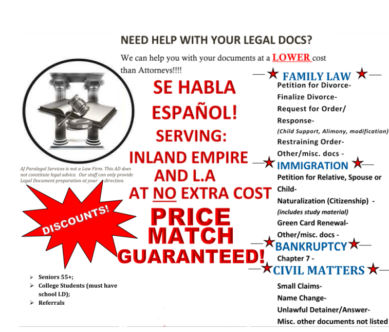 AJ DOCUMENT & TAX PREPARATION Updated May 2024 Request Consultation