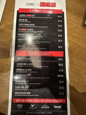 Menu photo 1 Club House One Miami, FL Menu photo 1 Club House One Miami, FL