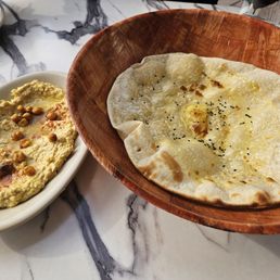 Lavash and hummus Lavash and hummus