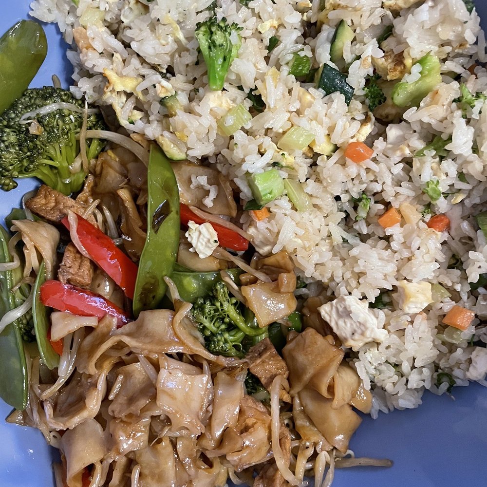 Goji Kitchen - A9. Vegetable Chow Fun and A8. Vegetable Fried Rice - Asian Fusion Near Me - Santa Rosa, California Goji Kitchen - A9. Vegetable Chow Fun and A8. Vegetable Fried Rice - Asian Fusion Near Me - Santa Rosa, California