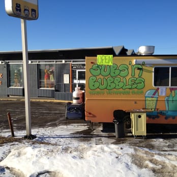 Subs 'n' Bubbles - food truck parked in front of a building - Vietnamese Near Me - Calgary, Alberta