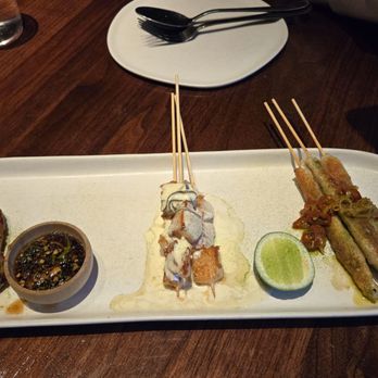 Wayan - Three satays: lamb, scallop, shrimp - Indonesian Near Me - New York, New York Wayan - Three satays: lamb, scallop, shrimp - Indonesian Near Me - New York, New York