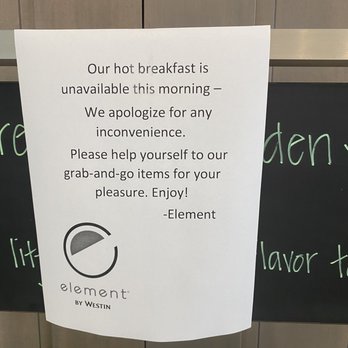 Element Atlanta Buckhead - 3 days with no breakfast, just stale toast and old yogurt because the "cook didn't show up for work" - Hotels Near Me - Atlanta, Georgia