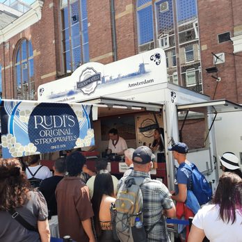 Rudi’s Original Stroopwafels - Front of food stall, line goes quick - Waffles Near Me - Amsterdam, New Hampshire Rudi’s Original Stroopwafels - Front of food stall, line goes quick - Waffles Near Me - Amsterdam, New Hampshire