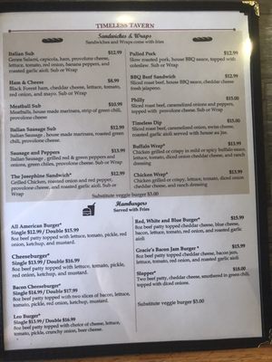 Menu photo 2 Timeless Tavern Pueblo West, CO Menu photo 2 Timeless Tavern Pueblo West, CO