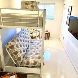 Palm Springs Cool Rentals - Guest bedroom with twin over full bunk.  Sleeps 3.  Can also be used as a lounge.  Has closet.