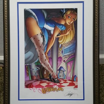 Best Framing - 'Alice in Wonderland' print by J. Scott Campbell; Framing done by Best Framing! - Framing Near Me - Costa Mesa, California