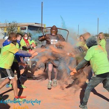 Canopy Pest Control - Sam "the cockroach" Branch running the Eastmark Color Run earlier this year. - Pest Control Near Me - San Tan Valley, Arizona