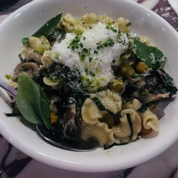 Darling Jack's Tavern - CRESTE RIGATE spring peas, fava beans, pea leaves, whipped feta, ramp pesto, parmesan, mint - New American Near Me - Philadelphia, Pennsylvania