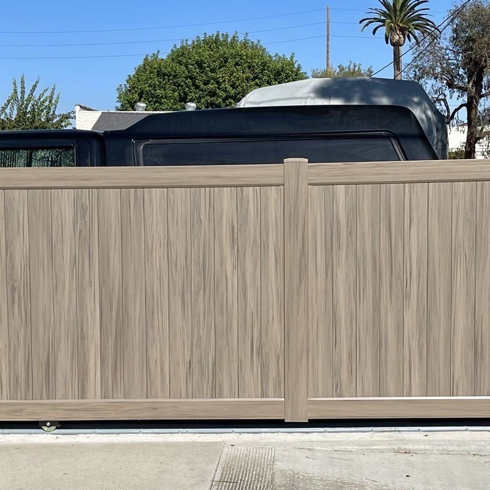 Vinyl Concepts - This rolling gate needed to be slightly skewed in order for it to close flush on the right. - Fences & Gates Near Me - Torrance, California