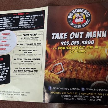 Big Bone BBQ & Wicked Wings - Barbeque Near Me - Newmarket, Ontario