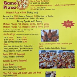 Gamo's Pizza - Menu 1