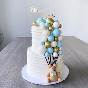 Keisha Cakes - Teddy bear and balloons themed baby shower cake - Cupcakes Near Me Keisha Cakes - Teddy bear and balloons themed baby shower cake - Cupcakes Near Me