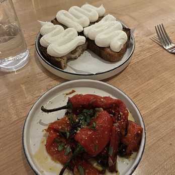 Misi - Charred Marinated Peppers Ricotta Toast - Italian Near Me - Brooklyn, New York Misi - Charred Marinated Peppers Ricotta Toast - Italian Near Me - Brooklyn, New York