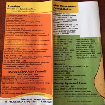 That's A Wrap - Menu back - Sandwiches Near Me - Bayside, New York