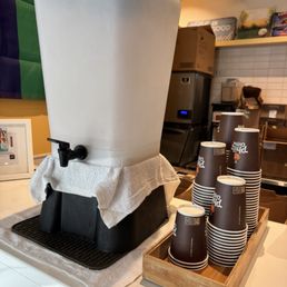 Self serve water station. Self serve water station.
