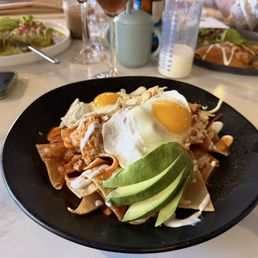 Chilaquiles with chicken Chilaquiles with chicken