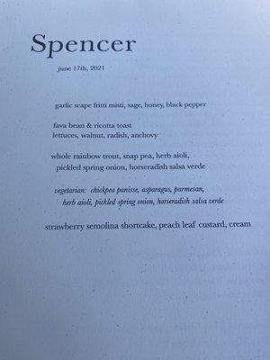Menu photo 7 Spencer Ann Arbor, MI