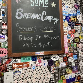 SoMe Brewing Company - a chalkboard with a sign on it - Breweries Near Me - York, Maine SoMe Brewing Company - a chalkboard with a sign on it - Breweries Near Me - York, Maine