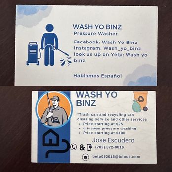 Wash Yo Binz - Business card - Pressure Washers Near Me Wash Yo Binz - Business card - Pressure Washers Near Me