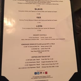 Dessert menu